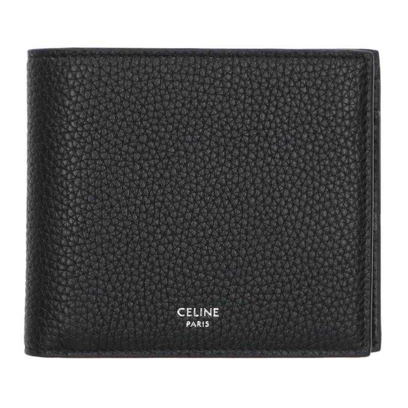 CELINE Bifold Leather Wallet Black Size ONE SIZE