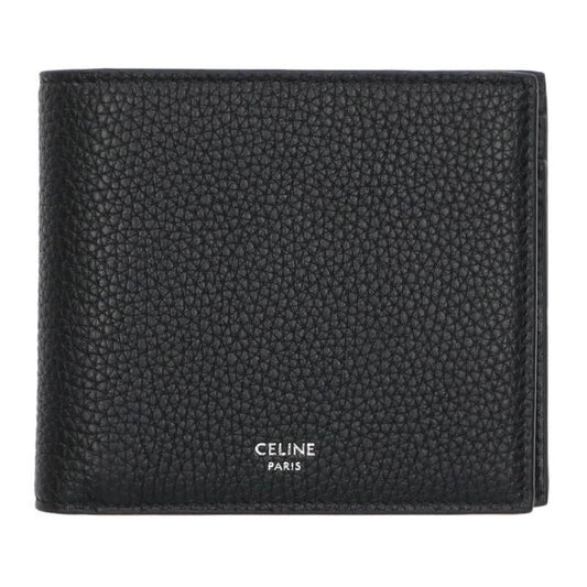 CELINE Bifold Leather Wallet Black Size ONE SIZE