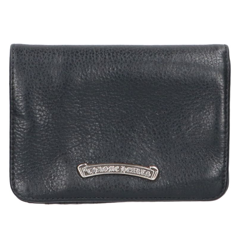Chrome Hearts JOEY Leather Wallet Black/Silver Size ONE SIZE