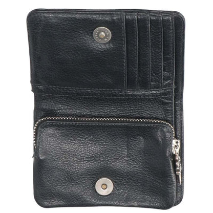 Chrome Hearts JOEY Leather Wallet Black/Silver Size ONE SIZE