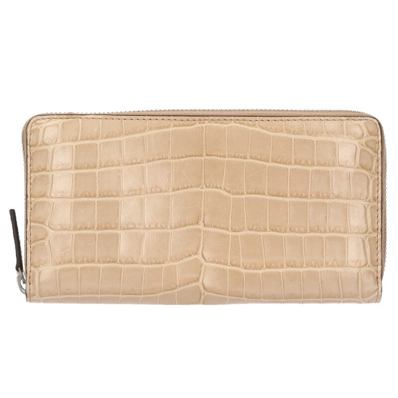 GUCCI Round Zipper Wallet Beige Size ONE SIZE