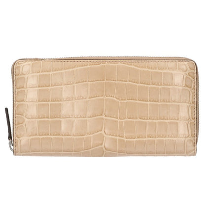 GUCCI Round Zipper Wallet Beige Size ONE SIZE