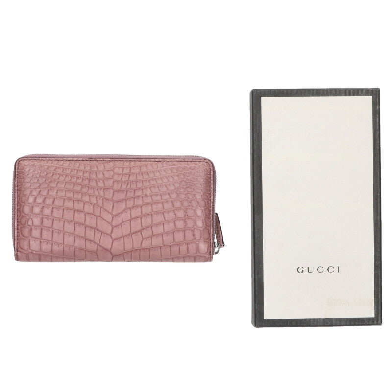 GUCCI Round Zipper Wallet Pink Size ONE SIZE