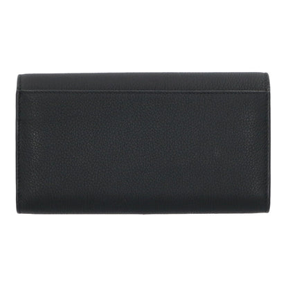 DIOR Leather Long Flap Wallet Black Size ONE SIZE