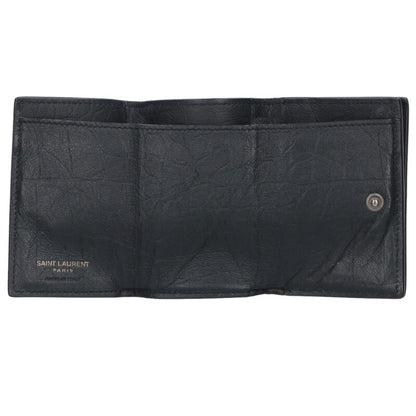 Saint Laurent Paris Logo Leather Wallet Black