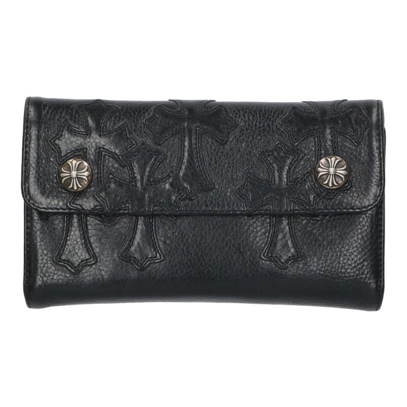 Chrome Hearts WAVE Cross Patch Wallet Black Size ONE SIZE