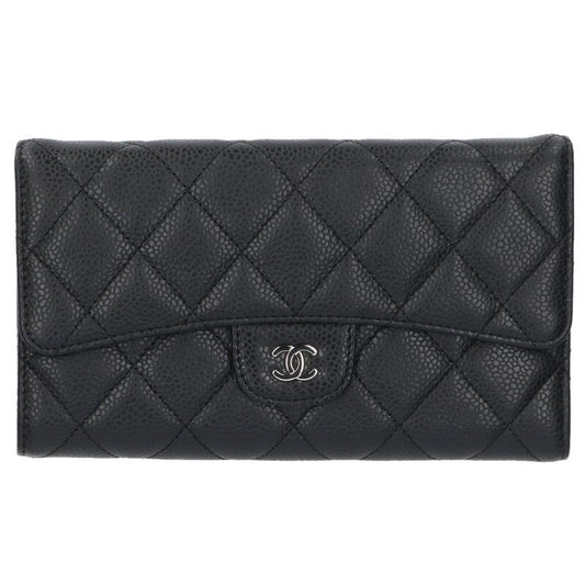 CHANEL Matelasse Caviar Skin Round Wallet Size ONE SIZE