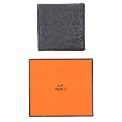 HERMES Zulu Folding Coin Purse T-Stamp Gray Size ONE SIZE