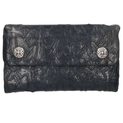 Chrome Hearts Wave Cross Patch Leather Wallet