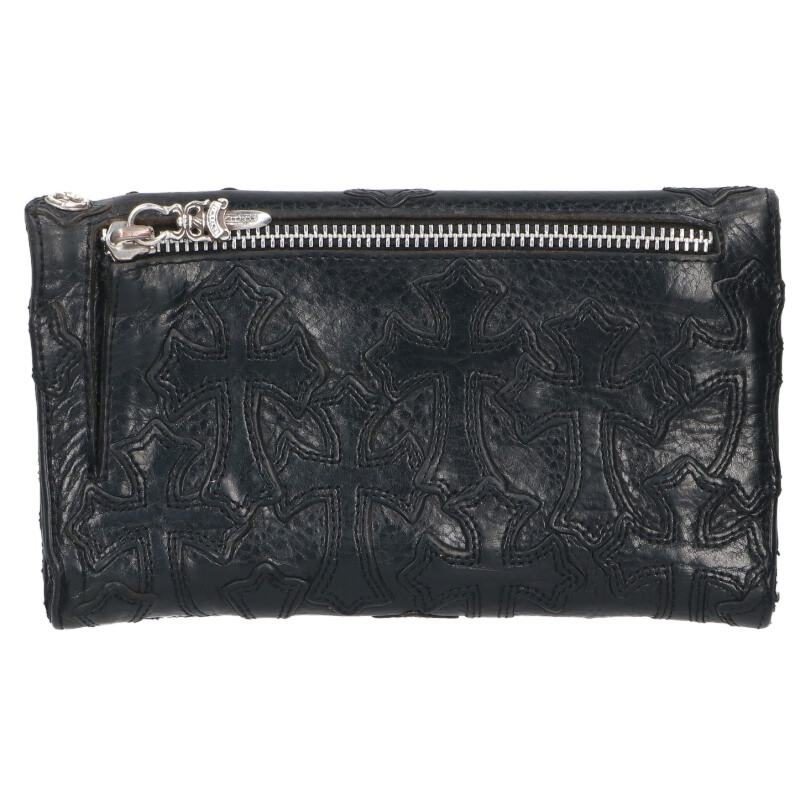 Chrome Hearts Wave Cross Patch Leather Wallet