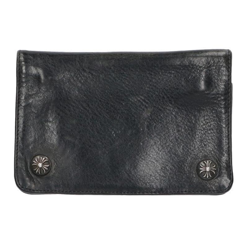 Chrome Hearts 2ZIP Cross Button Leather Wallet Size ONE SIZE