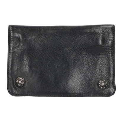Chrome Hearts 2ZIP Cross Button Leather Wallet Size ONE SIZE