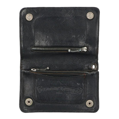 Chrome Hearts 2ZIP Cross Button Leather Wallet Size ONE SIZE