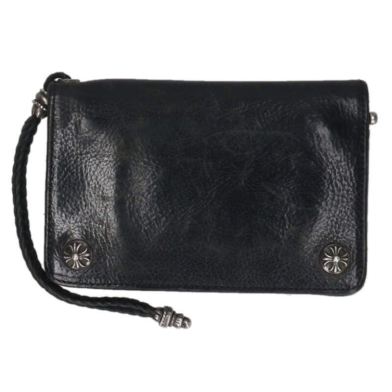 Chrome Hearts 2ZIP STRAP Cross Ball Leather Size ONE SIZE