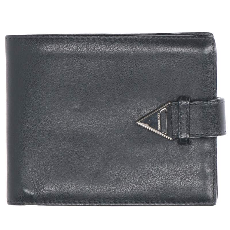 Dior HOMME Leather Bi-Fold Wallet Black Size ONE SIZE