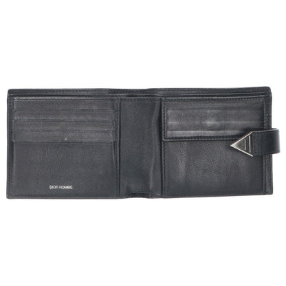Dior HOMME Leather Bi-Fold Wallet Black Size ONE SIZE