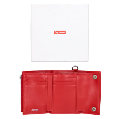SUPREME 25SS Leather Chain Wallet Red/Silver Size ONE SIZE