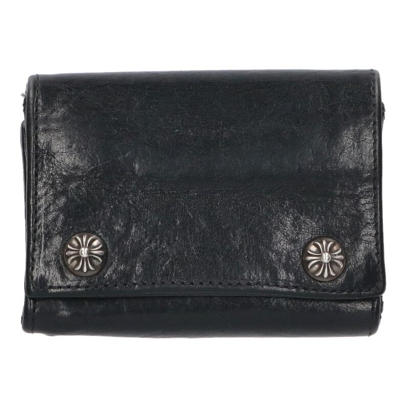 Chrome Hearts 3FOLD Cross Patch Button Wallet Size ONE SIZE
