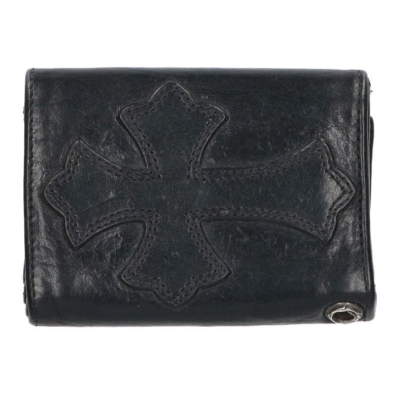 Chrome Hearts 3FOLD Cross Patch Button Wallet Size ONE SIZE