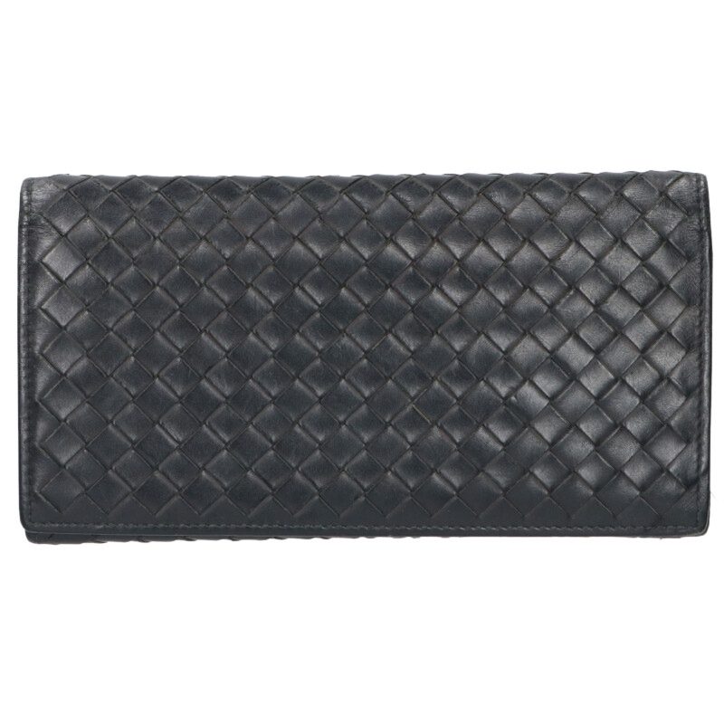 BOTTEGA VENETA Intrecciato Leather Long Wallet Size ONE SIZE