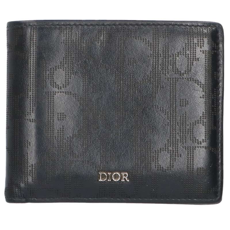 DIOR Perforated Oblique Bi-Fold Leather Wallet Size ONE SIZE