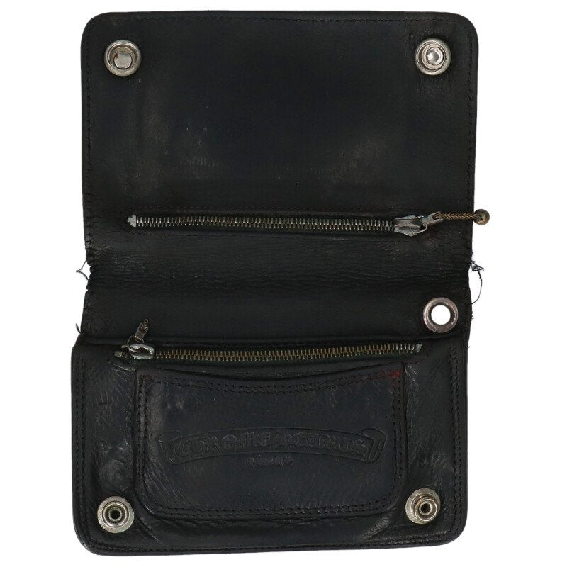 Chrome Hearts 2-Zip Cross Ball Leather Wallet Size ONE SIZE