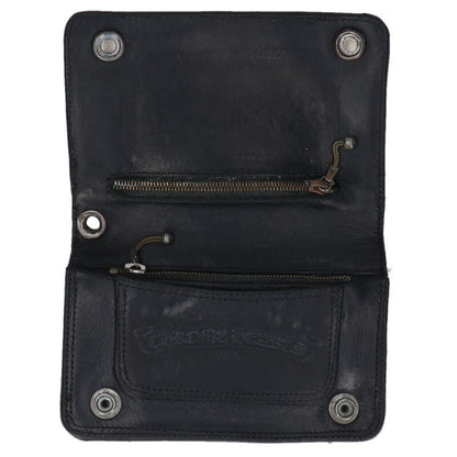 Chrome Hearts 2ZIP Heart Button Leather Wallet