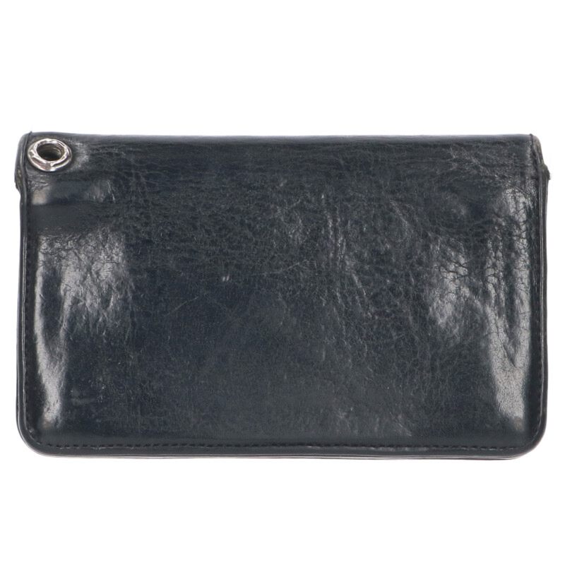 Chrome Hearts 1ZIP Cross Button Leather Wallet Size ONE SIZE