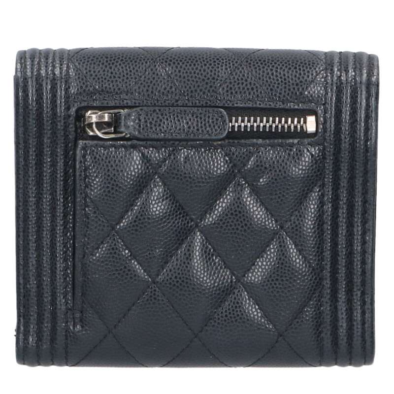 CHANEL Boy Chanel Caviar Leather Wallet Size ONE SIZE
