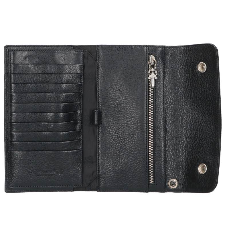 Chrome Hearts Wave Cross Ball Leather Wallet Size ONE SIZE