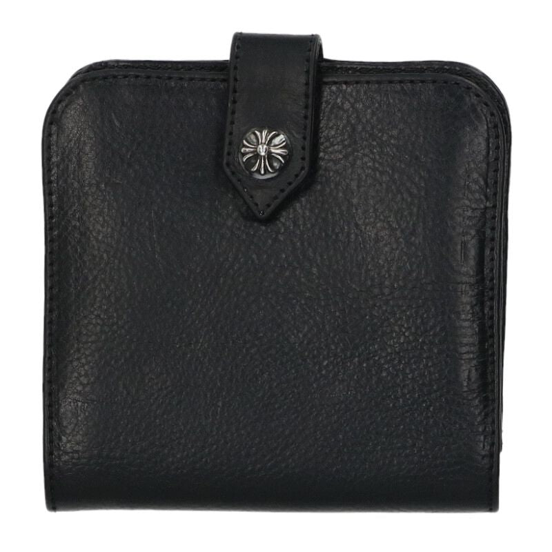 Chrome Hearts SQ BTN BILL Flap Leather Wallet Size ONE SIZE