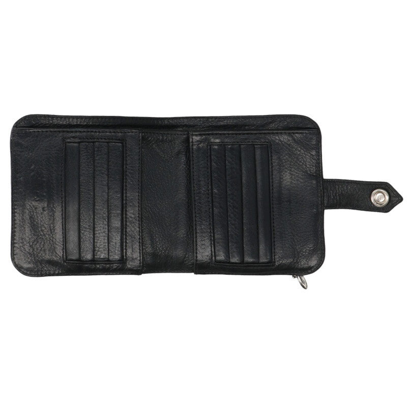 Chrome Hearts SQ BTN BILL Flap Leather Wallet Size ONE SIZE