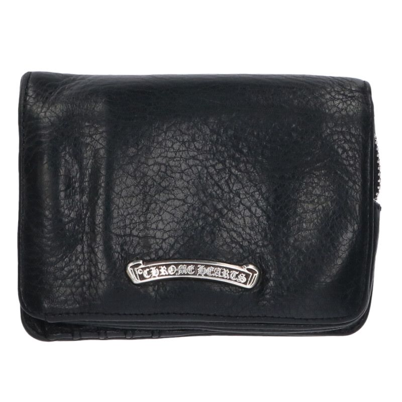 Chrome Hearts JOEY Leather Wallet Blk/Sil Size ONE SIZE