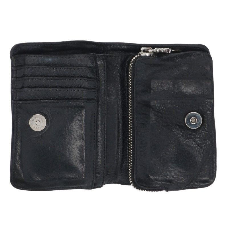 Chrome Hearts JOEY Leather Wallet Blk/Sil Size ONE SIZE