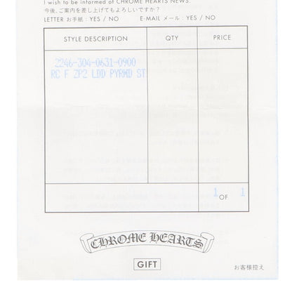 Chrome Hearts REC F ZIP Pyramid Studs Zip Size ONE SIZE