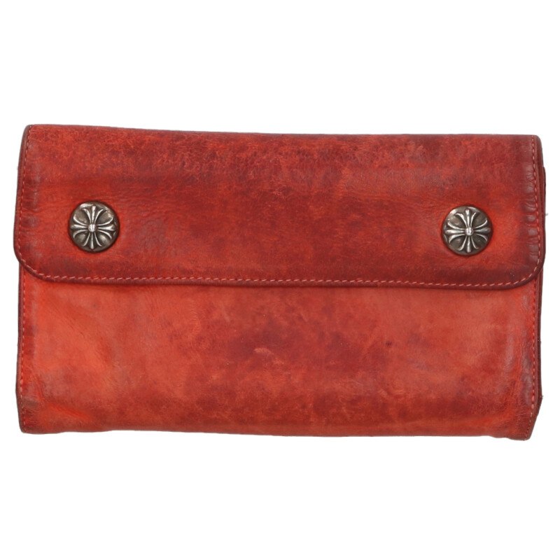 Chrome Hearts WAVE Cross Ball Leather Wallet Size ONE SIZE