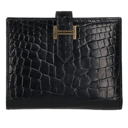 HERMES Bearn Compact Alligator Gold Hardware Size ONE SIZE