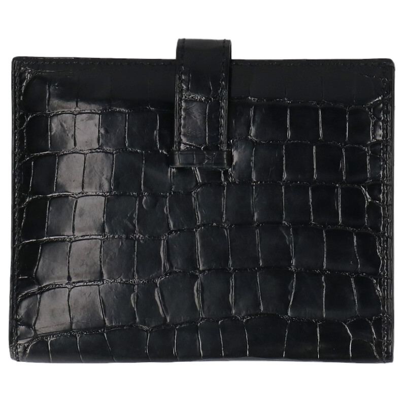 HERMES Bearn Compact Alligator Gold Hardware Size ONE SIZE