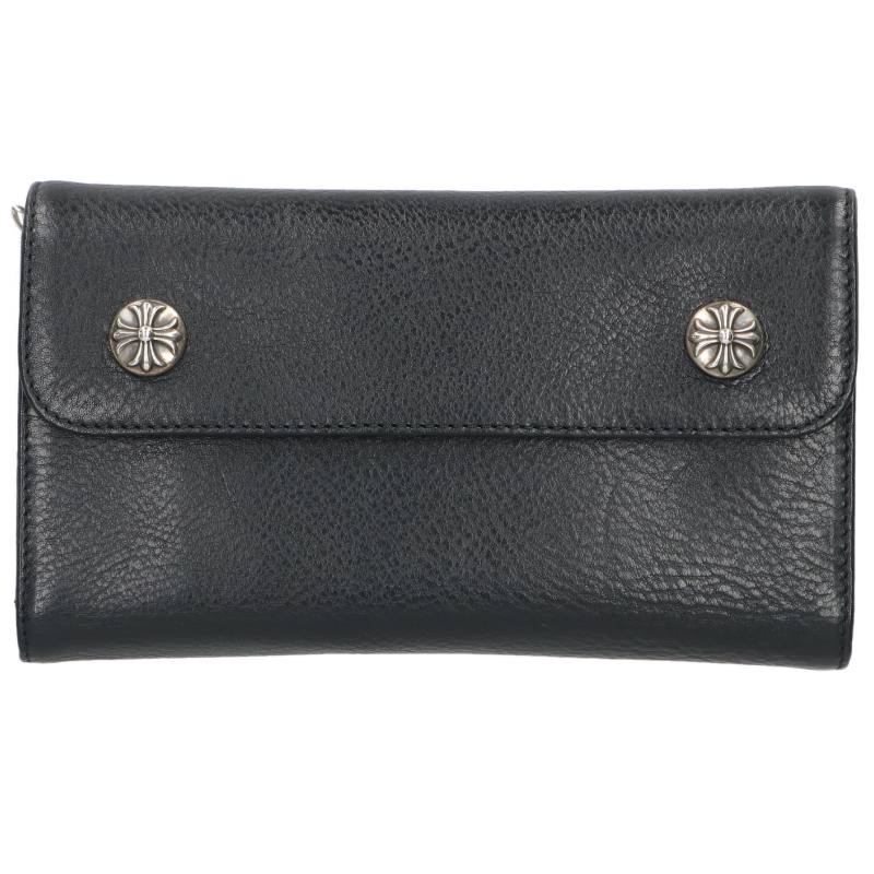 Chrome Hearts WAVE Cross Ball Leather Wallet Size ONE SIZE