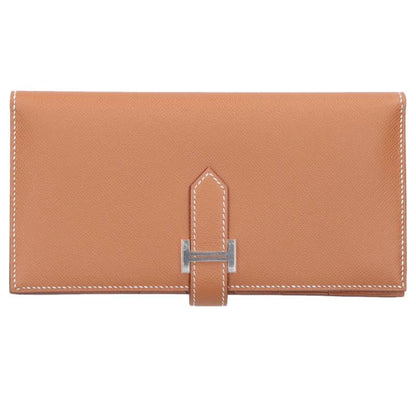 HERMES Bearn Soufflet Veau Epsom Silver HW Size ONE SIZE