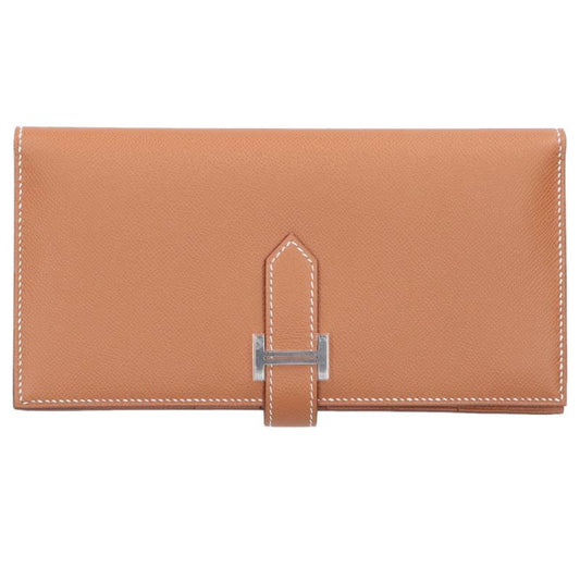 HERMES Bearn Soufflet Veau Epsom Silver HW Size ONE SIZE