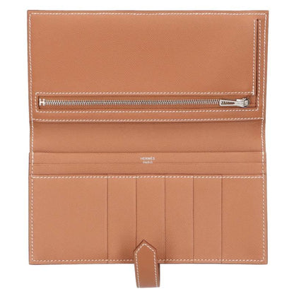 HERMES Bearn Soufflet Veau Epsom Silver HW Size ONE SIZE