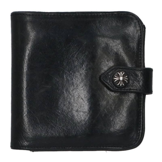 Chrome Hearts SQ BTN BILL Flap Leather Wallet Size ONE SIZE