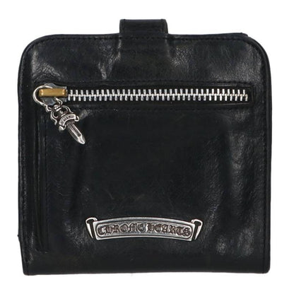 Chrome Hearts SQ BTN BILL Flap Leather Wallet