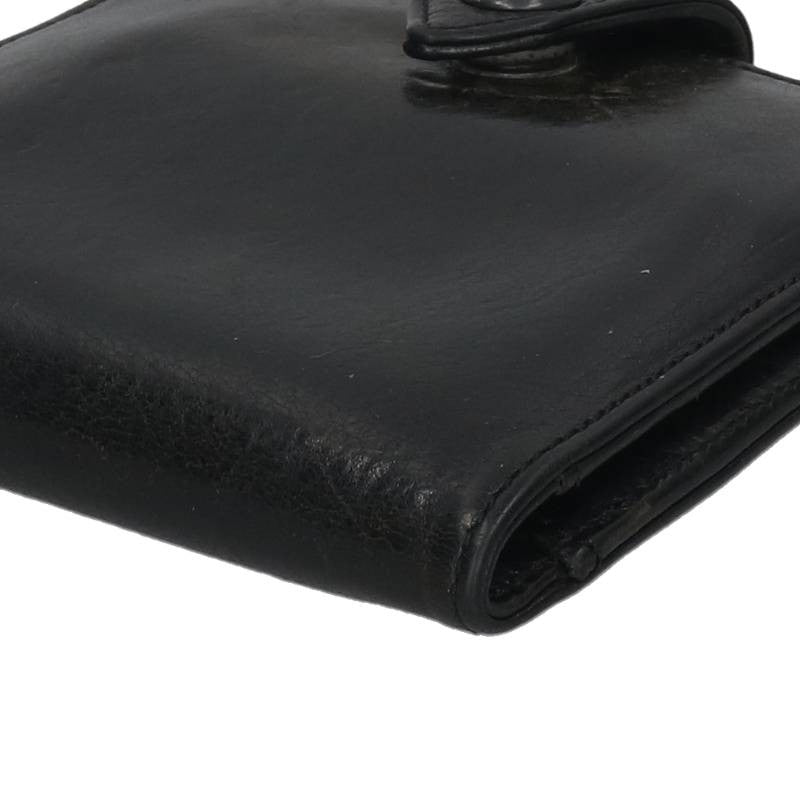 Chrome Hearts SQ BTN BILL Flap Leather Wallet