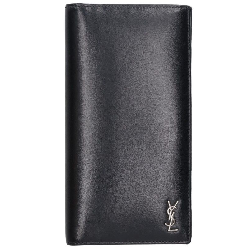 SAINT LAURENT PARIS 607746 Logo Wallet Black Size ONE SIZE