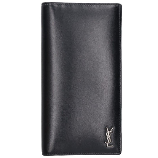 SAINT LAURENT PARIS 607746 Logo Wallet Black Size ONE SIZE