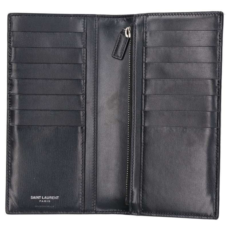SAINT LAURENT PARIS 607746 Logo Wallet Black Size ONE SIZE