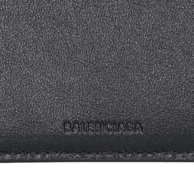 BALENCIAGA Cash Square Planet Wallet Black Size ONE SIZE
