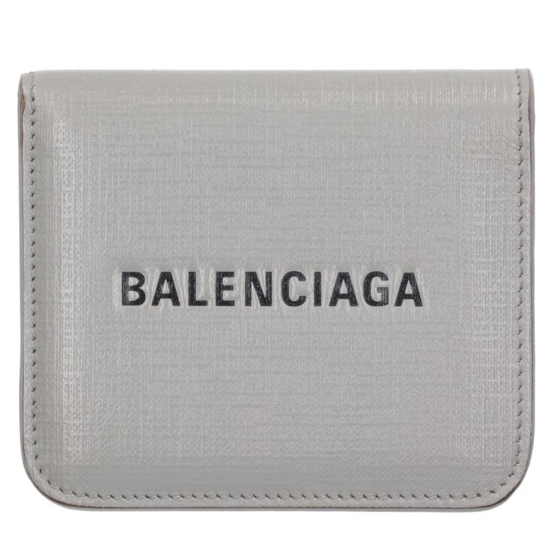 BALENCIAGA Logo Bi-fold Wallet Gray Size ONE SIZE